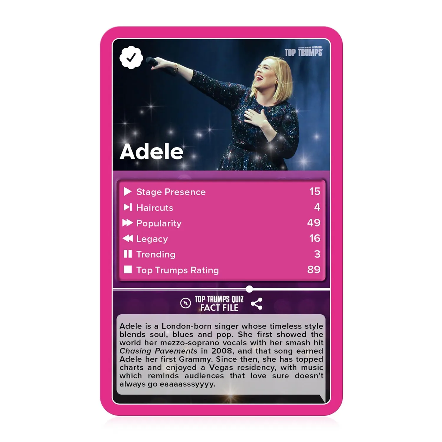 Top Trumps Popstars kaartspel 30 artiesten