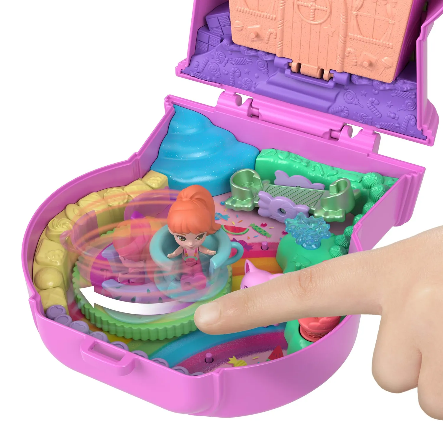 Polly Pocket Gumball Kitty compact speelset met pop zoet