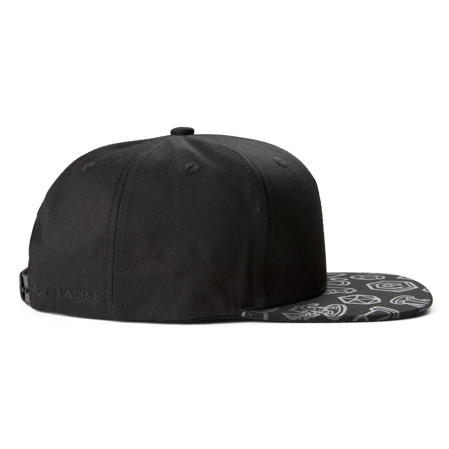 Roll A Crit Game Piece Snapback pet zwart katoen