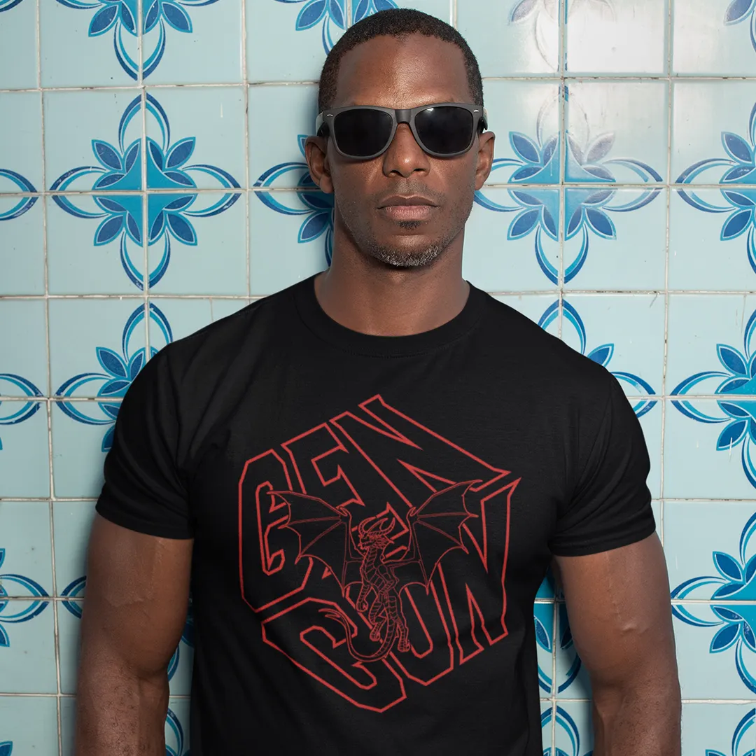 Gen Con Line-Work T-shirt zwart katoen