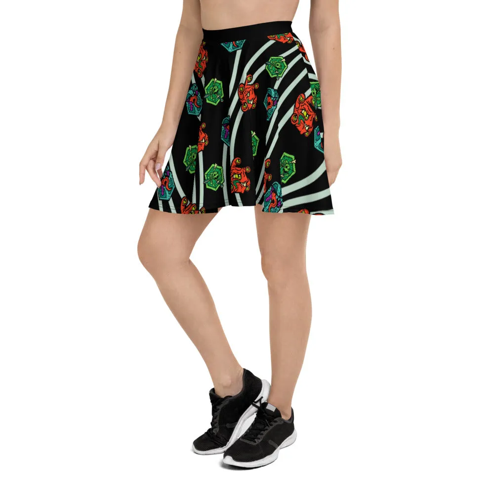 Roll A Crit Monsters Wave skaterrok polyester
