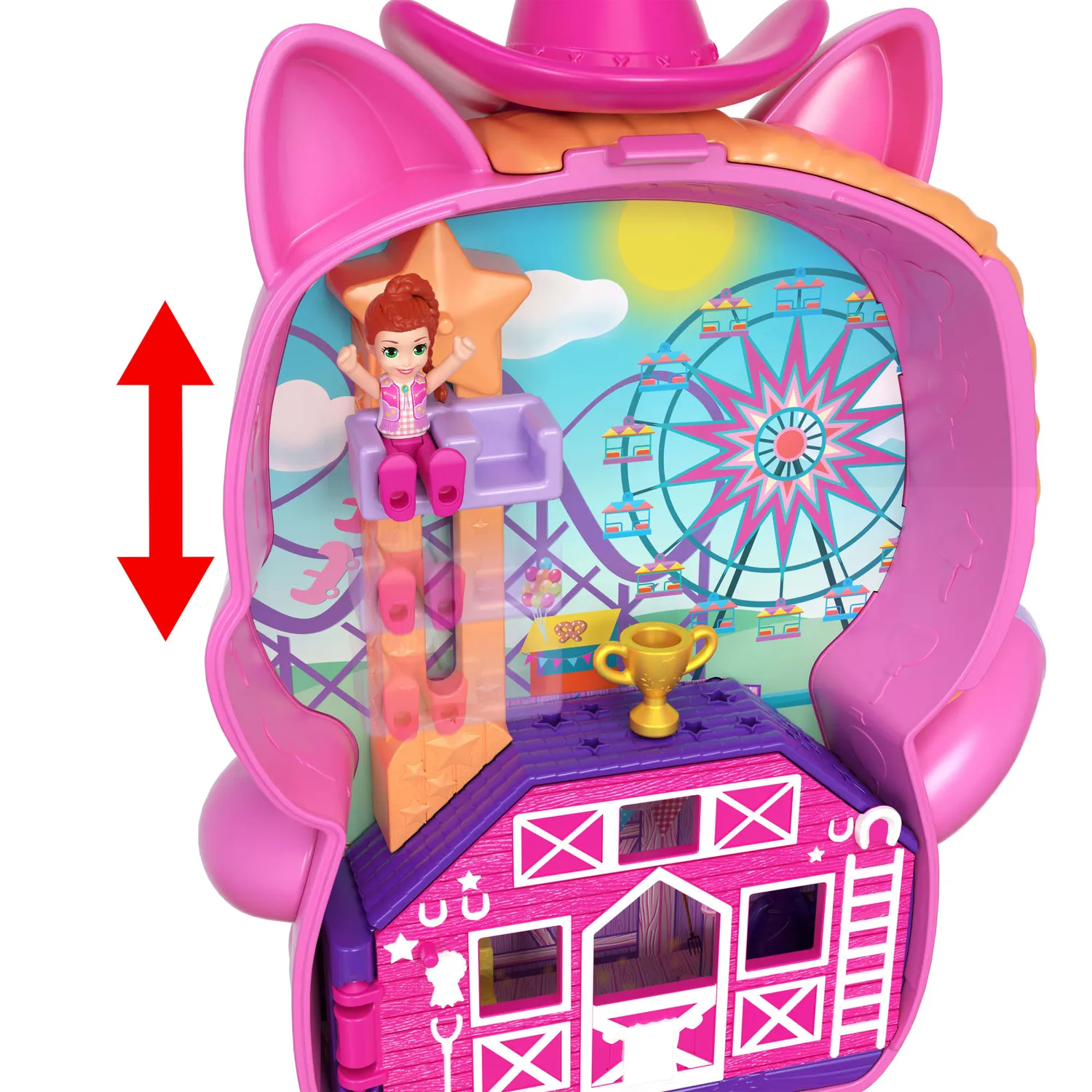 Polly Pocket Pony Rodeo compact speelset met micropop