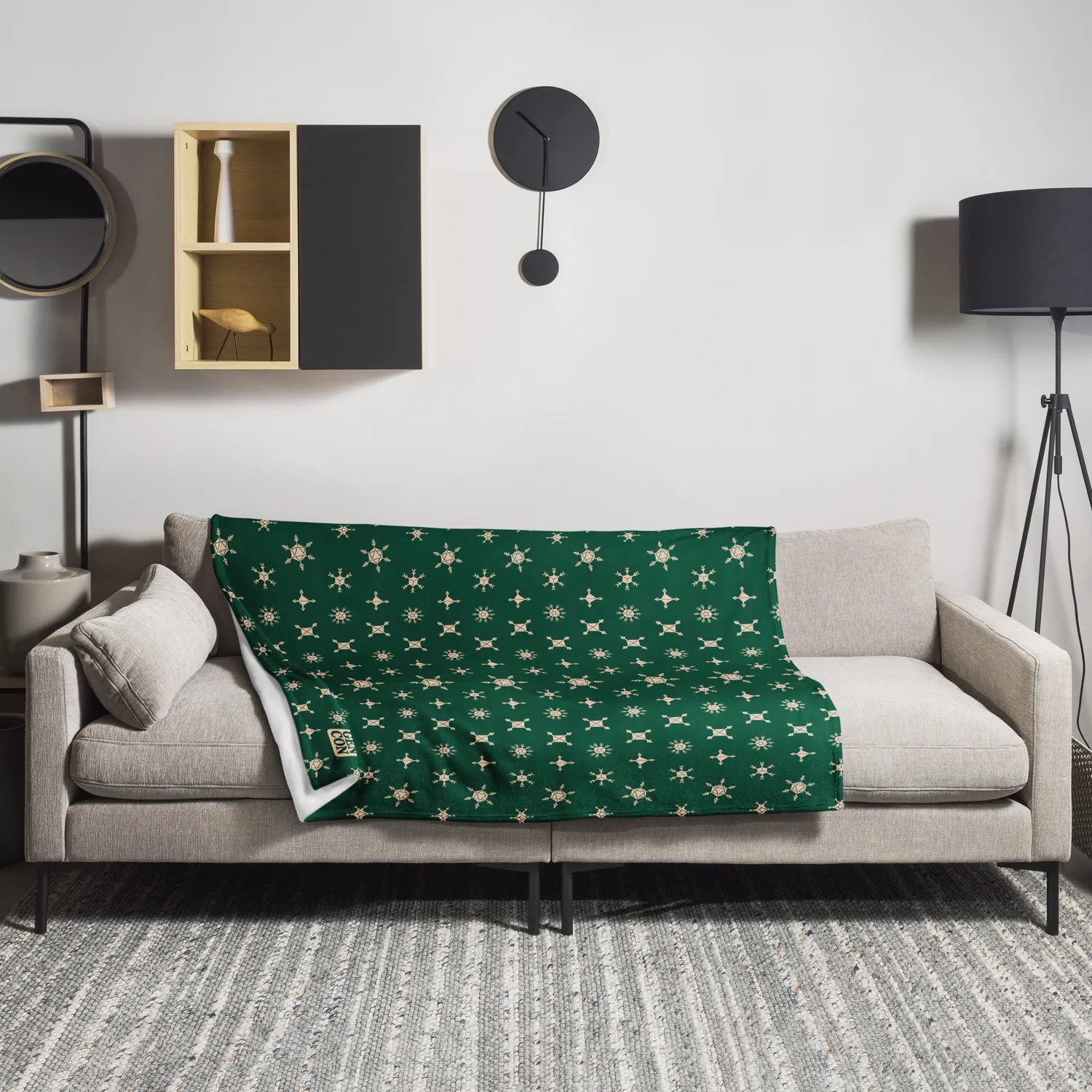Gen Con Dice Snowflake deken 50x60 groen polyester