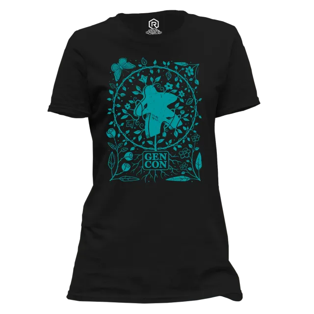 Roll A Crit Gen Con Botanical Meeple T-shirt dames L