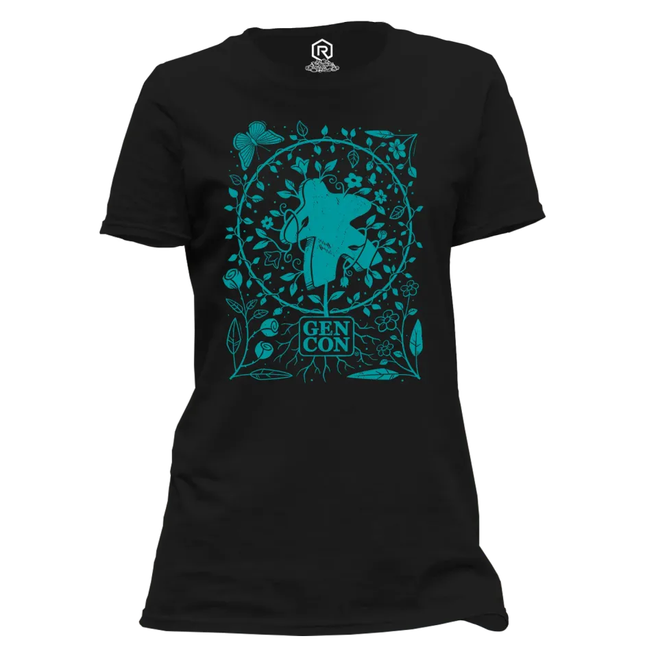 Roll A Crit Gen Con Botanical Meeple T-shirt dames L