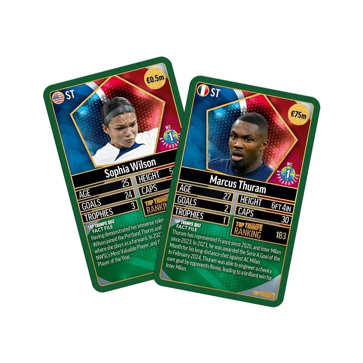 Top Trumps World Football Stars Top 200 kaartspel Chrome Green