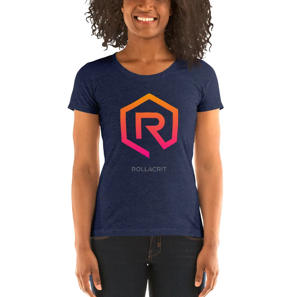 Roll A Crit Sunset Orange 1e fitted T-shirt charcoal maat M