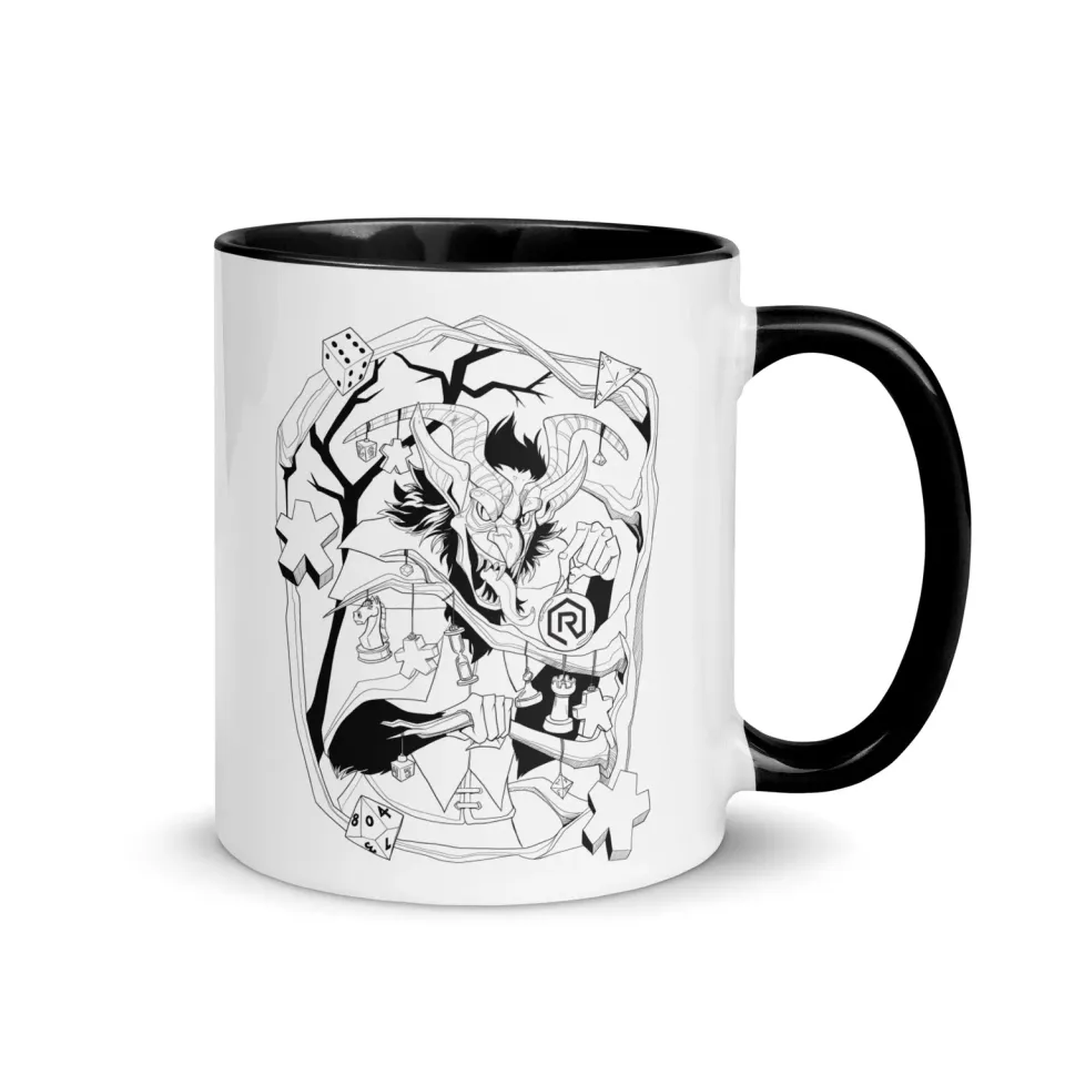 Roll A Crit Decorating Krampus mok keramiek 11 oz zwart