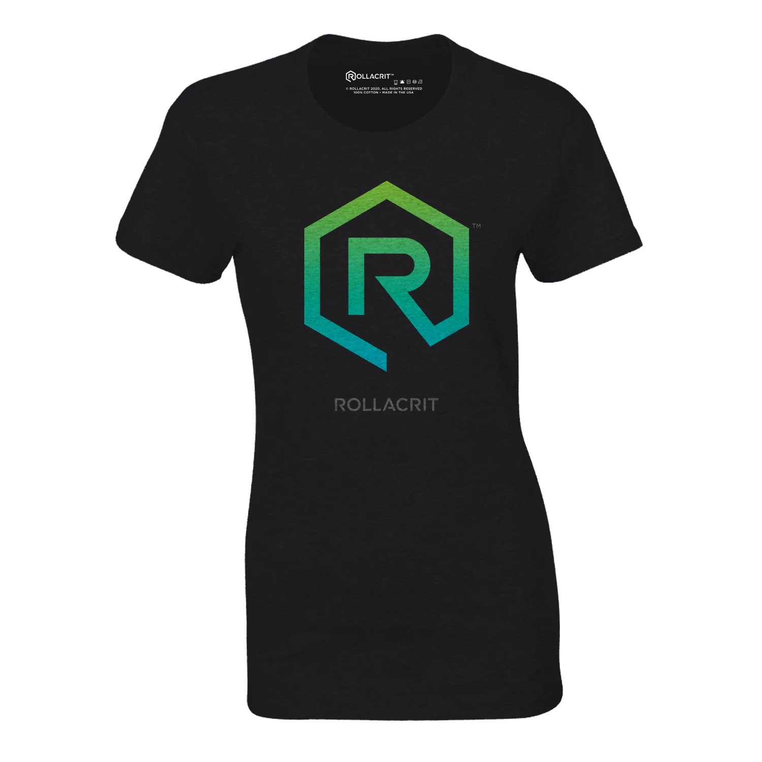 Roll A Crit Green Horizon 1e fitted T-shirt Charcoal-Black slim fit