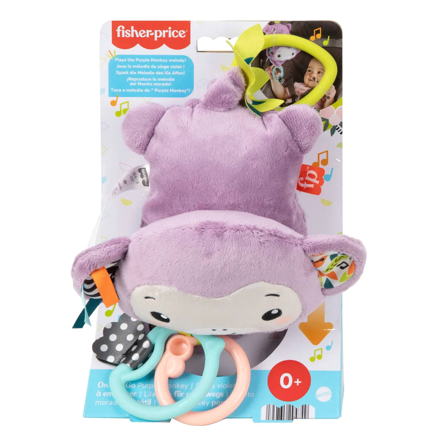 Fisher-Price Hangend Aapje muziekspeeltje paars