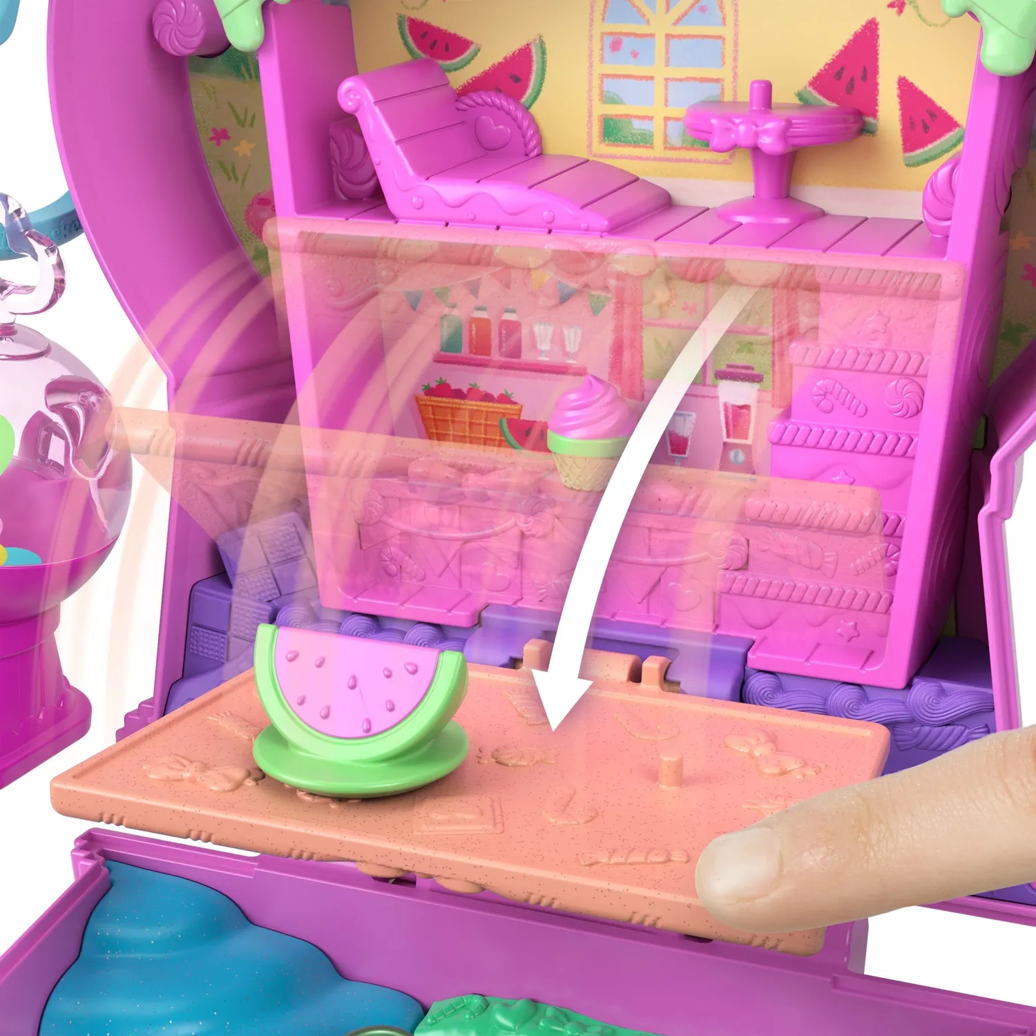 Polly Pocket Kauwgom-Katje speelset compact met poppetje