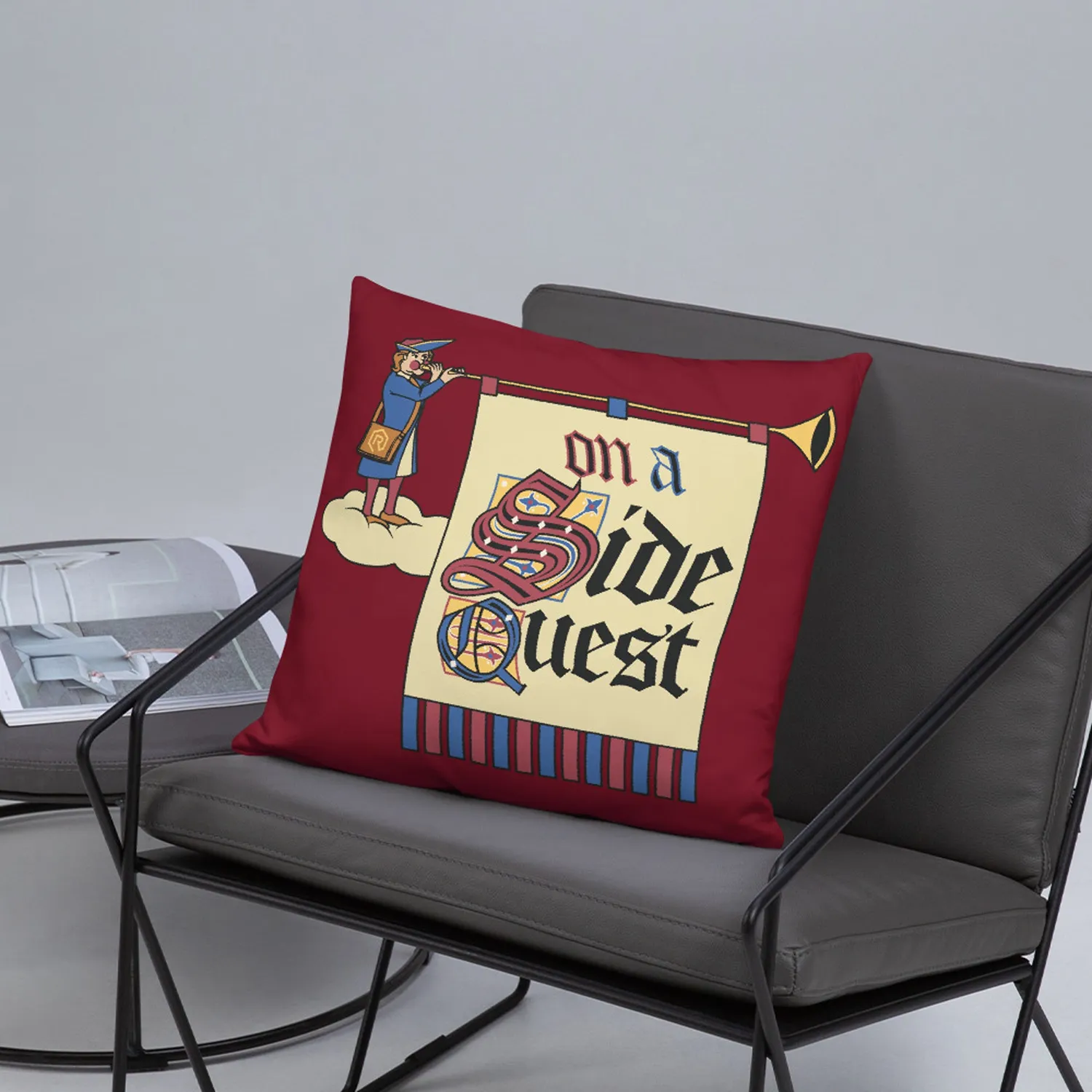 Roll A Crit On a Side Quest kussen 46x46 cm beige