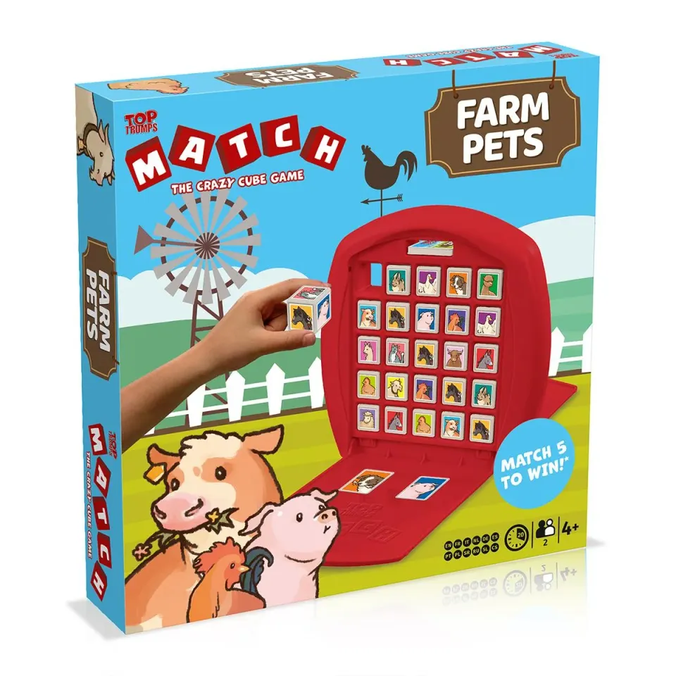 Top Trumps Match Farm Pets kubusspel 25 kubussen
