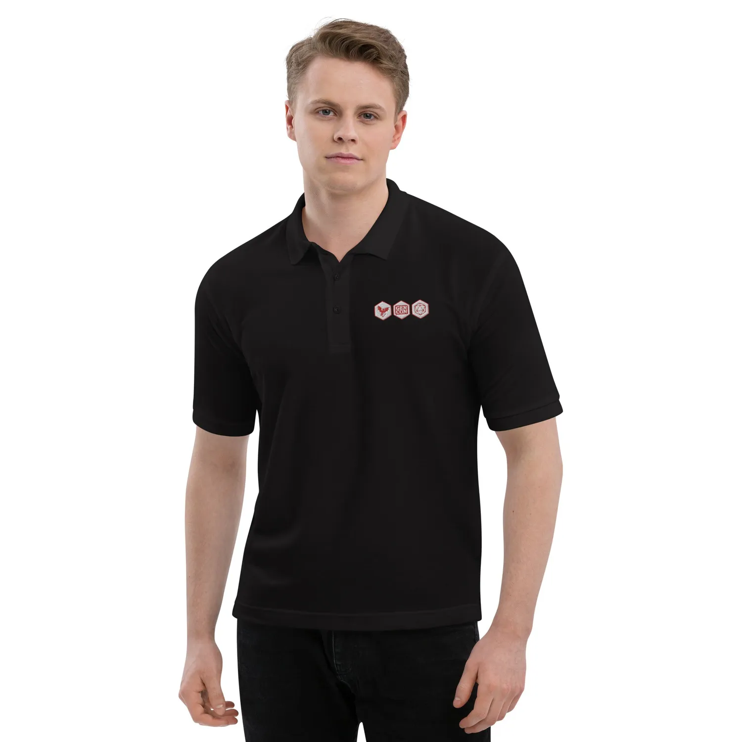 Gen Con Icons polo geborduurd blauw katoenmix