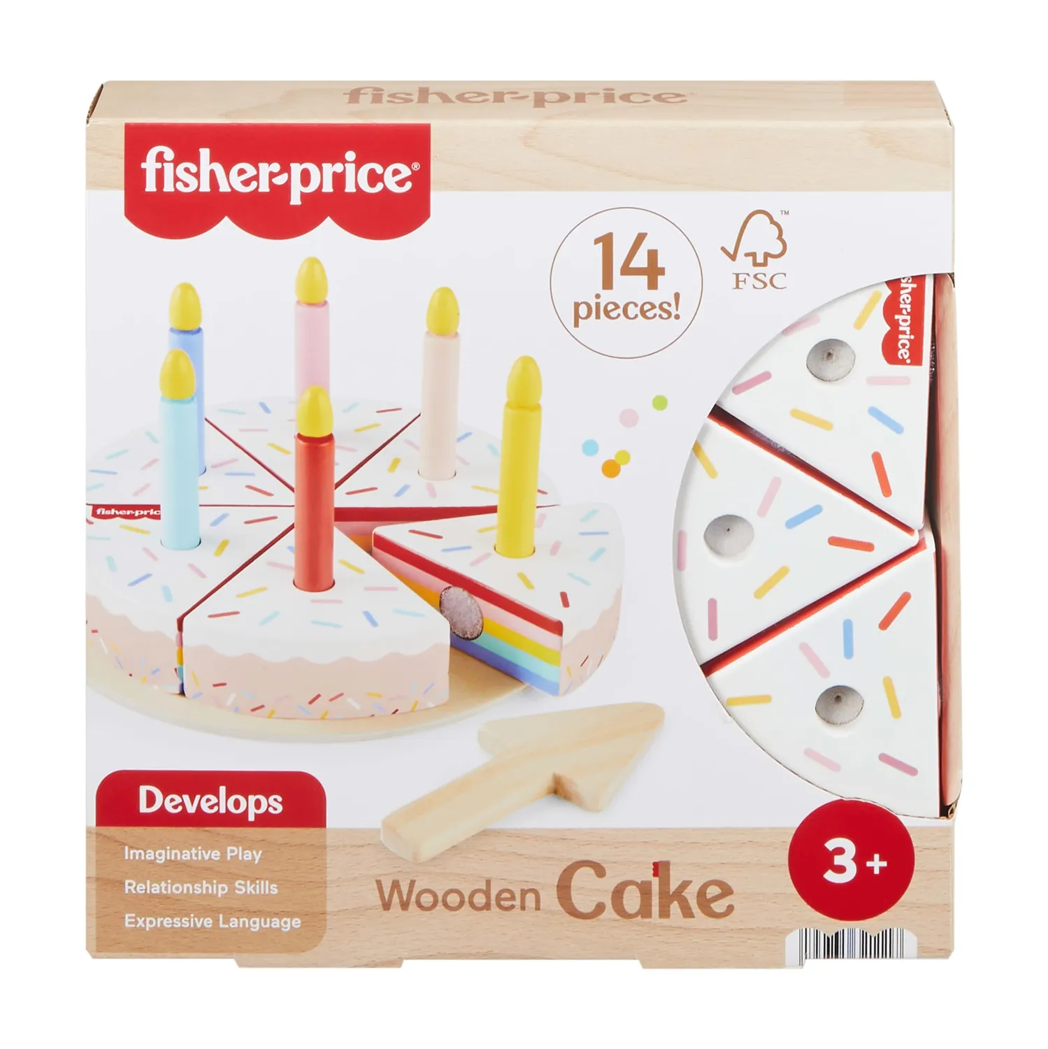 Fisher-Price Houten Verjaardagstaart speelset 14-delig