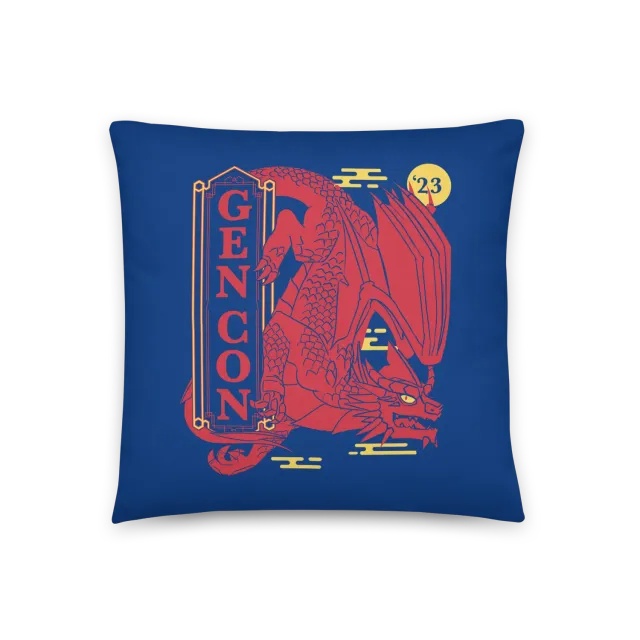 Roll A Crit Gen Con Red Dragon kussen 18x18 retro