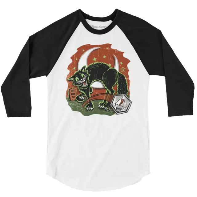 Roll A Crit Not Dead Yet 3/4 raglan shirt katoen