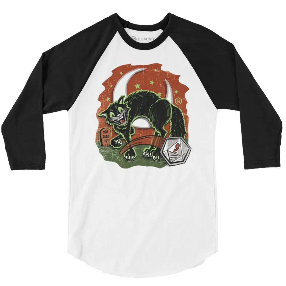Roll A Crit Not Dead Yet 3/4 raglan shirt katoen