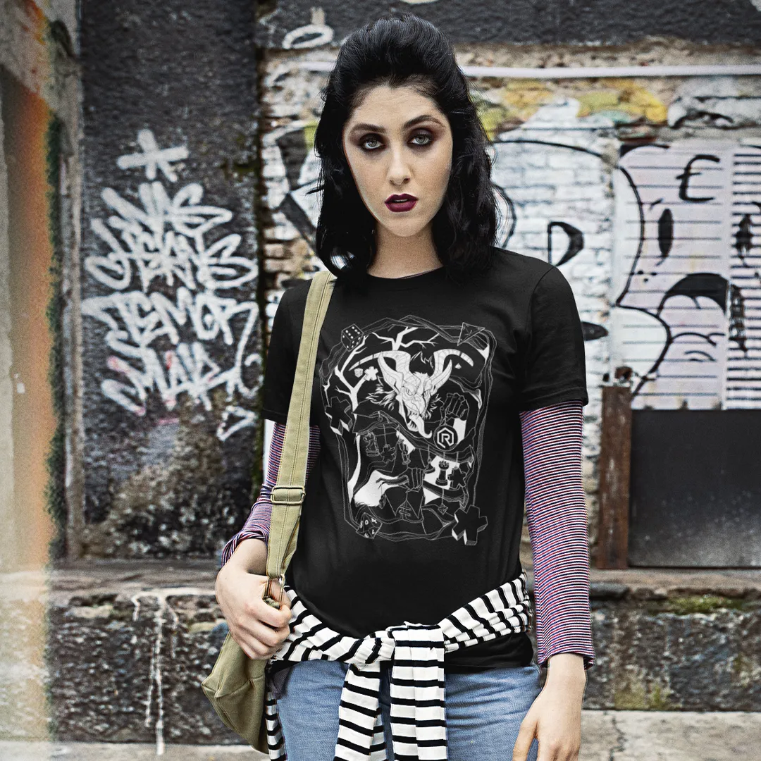 Roll A Crit Decorating Krampus dames T-shirt rood katoen