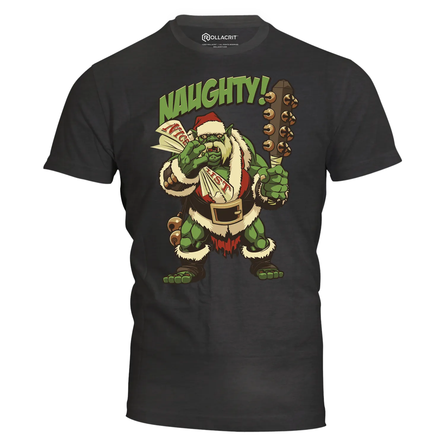 Roll A Crit Holiday Naughty Ogre T-shirt slim fit kerst