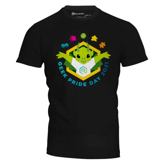 Roll A Crit Geek Pride Day 2021 T-shirt regenboog