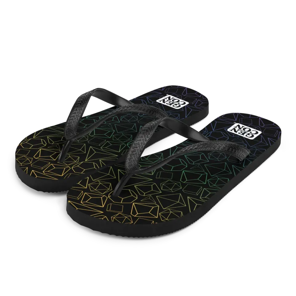 Gen Con Dice Pattern teenslippers zwart unisex