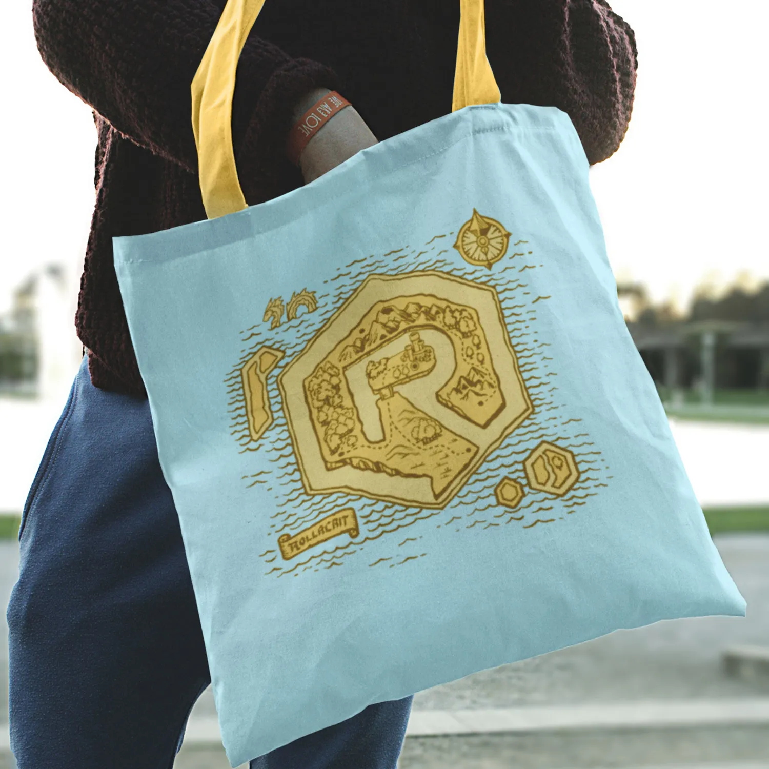 Roll A Crit Island tote bag 38x38 cm draagtas
