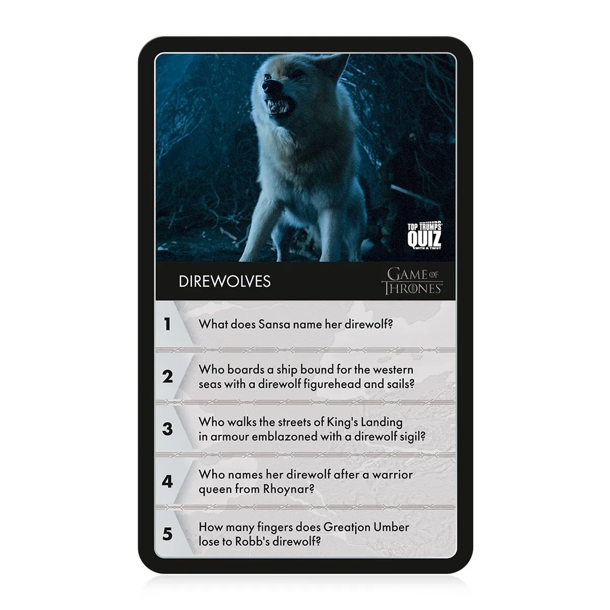 Top Trumps Quiz Game of Thrones kaartspel 500 vragen