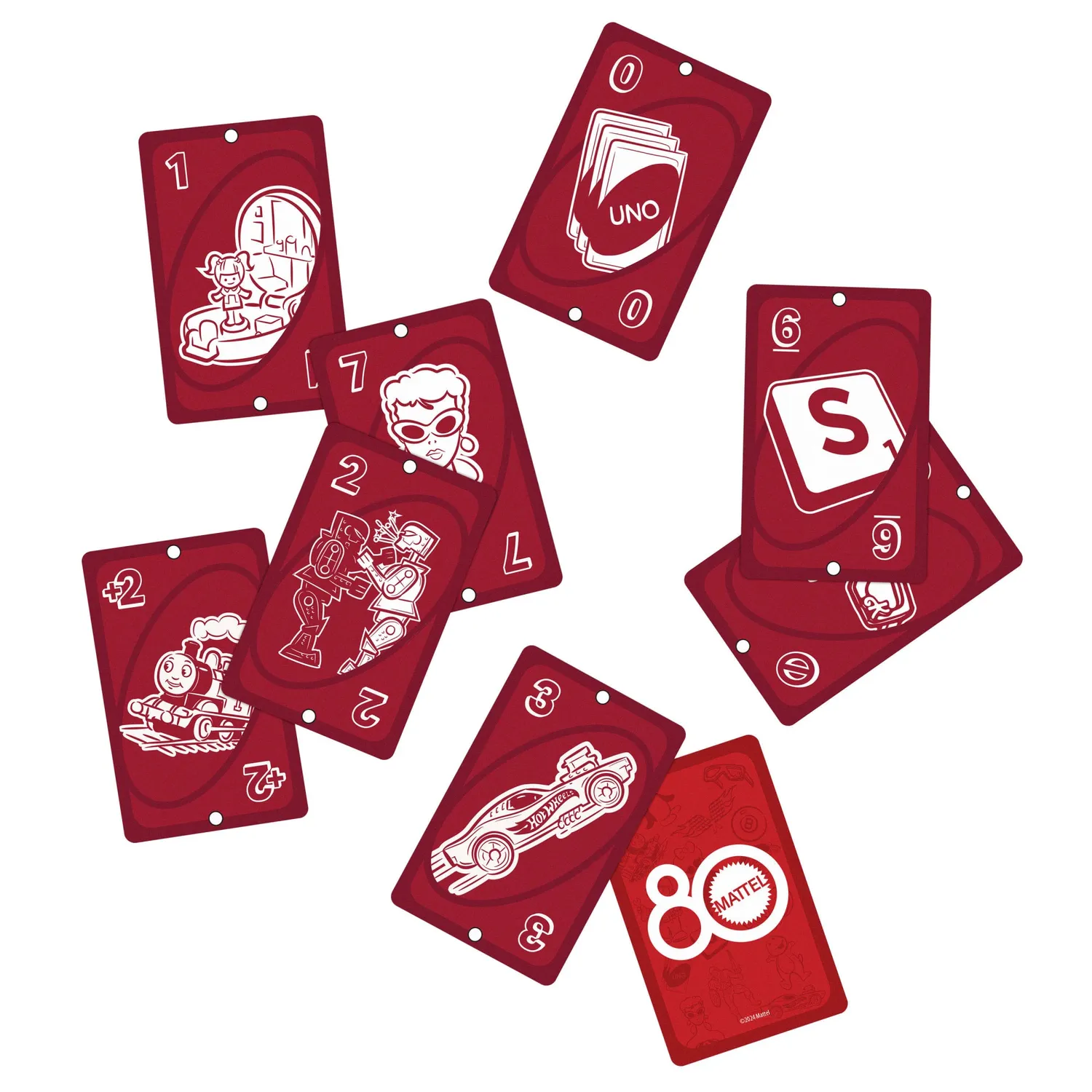 UNO Mattel 80 Ruby Red kaartspel rood jubileum
