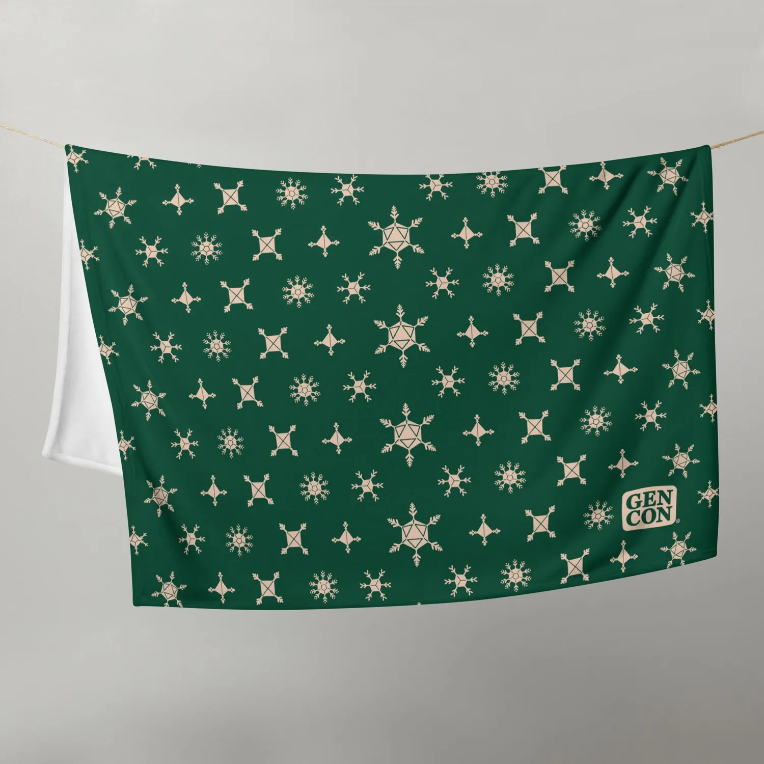 Gen Con Dice Snowflake deken 50x60 groen polyester