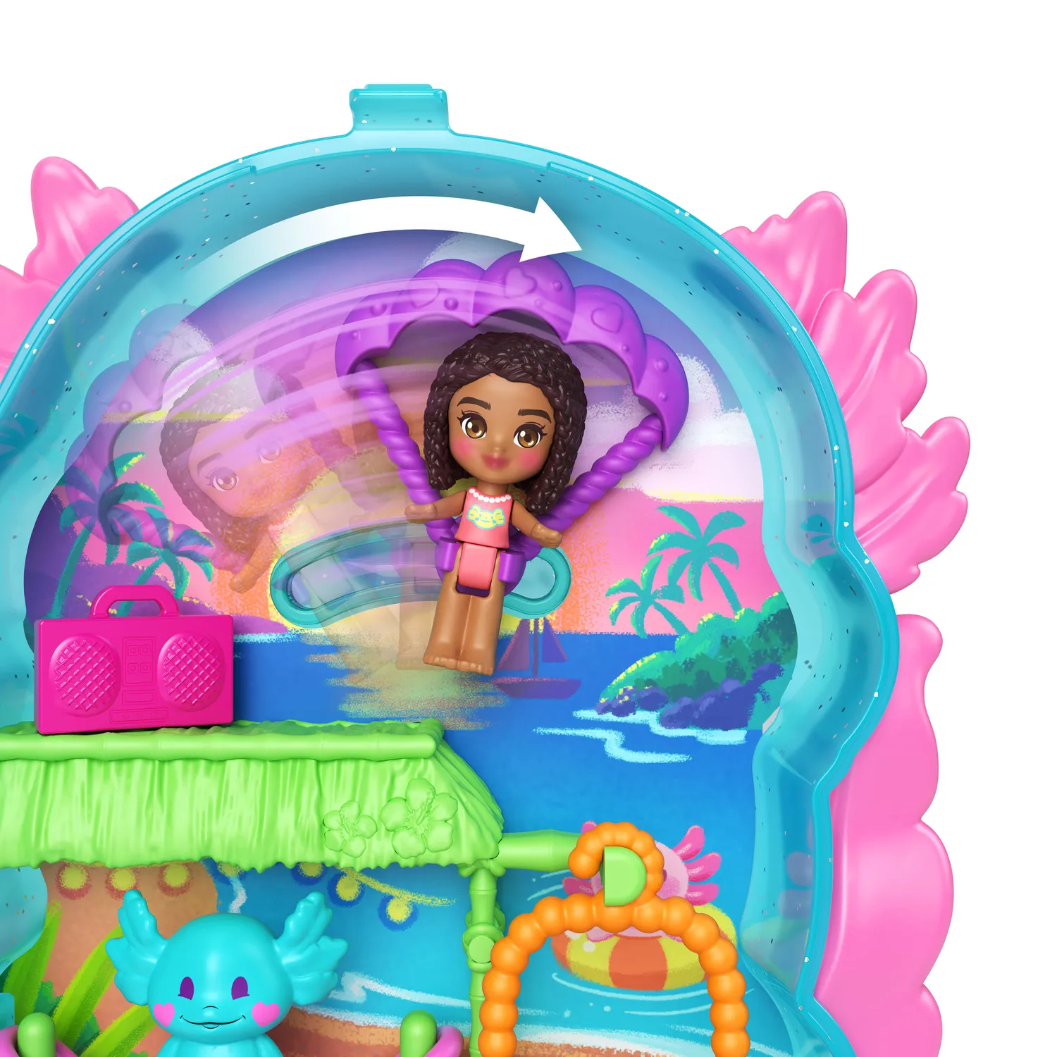 Polly Pocket Axolotl Adventure compact speelset met pop