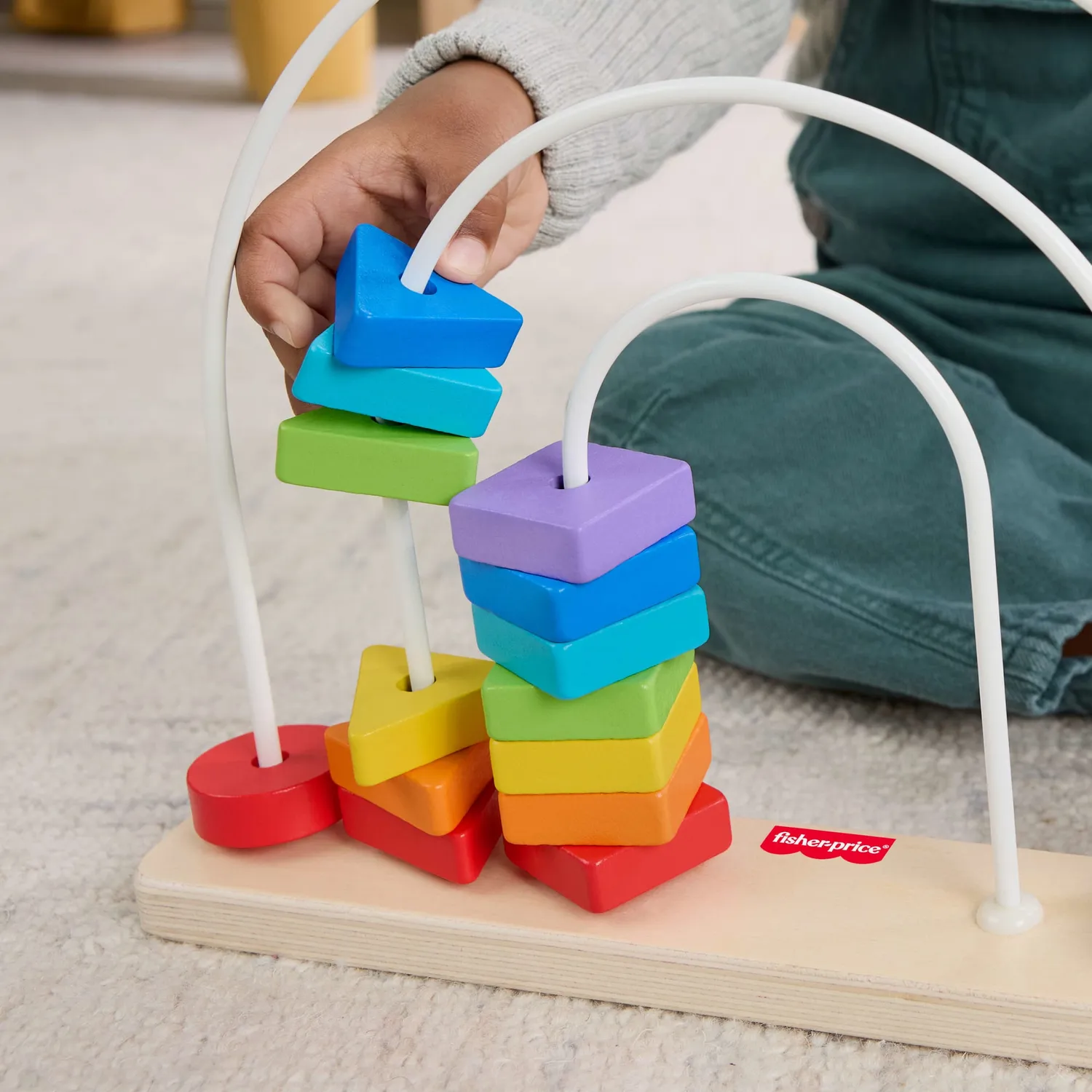 Fisher-Price Regenboog Houten kralen schuifspeelgoed 21-delig vanaf 1 jaar