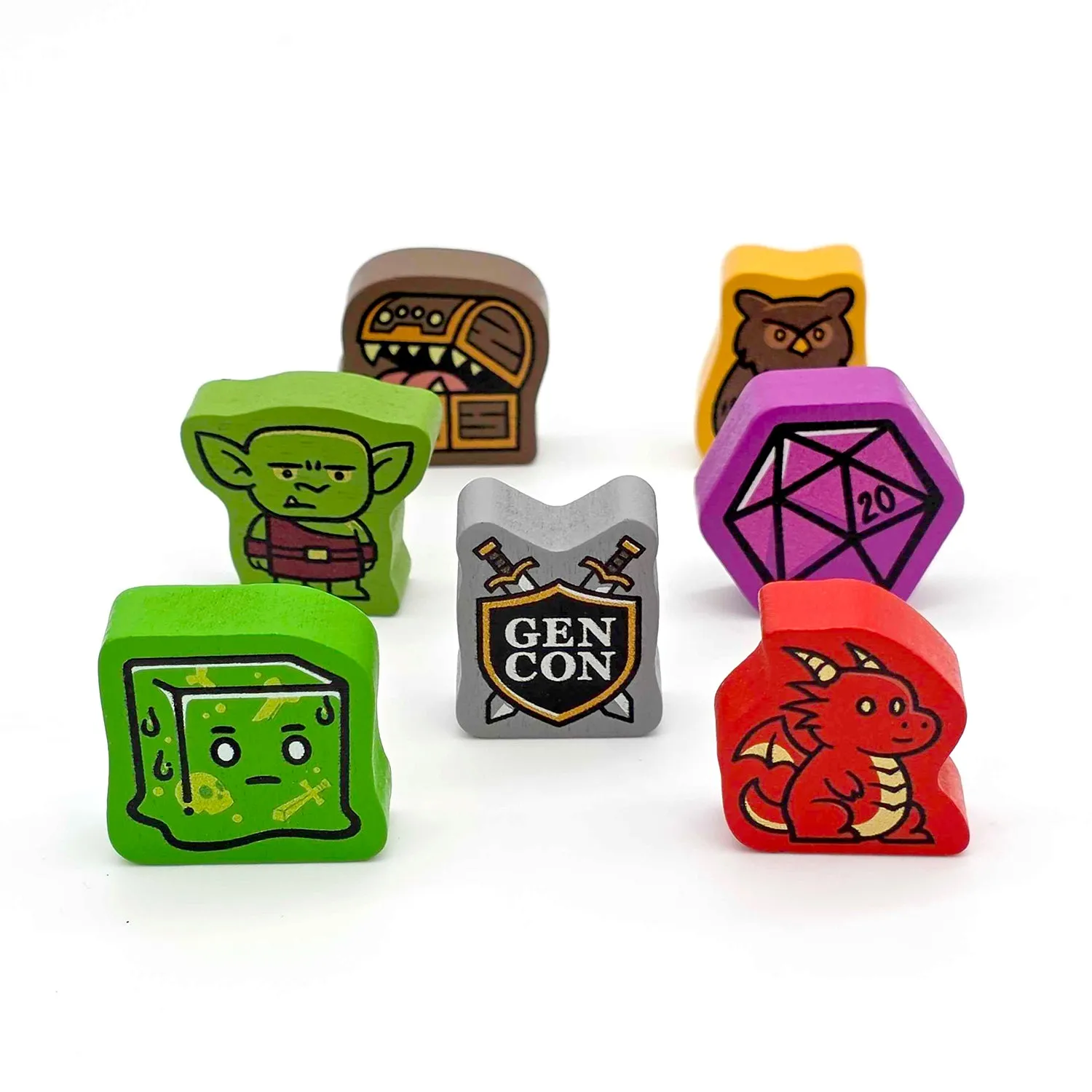 Roll A Crit Gen Con 2026 Mini Meeples set 8-delig hout
