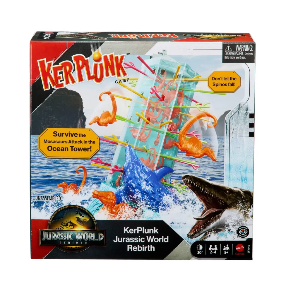 Mattel Games Jurassic World vallende Spinozauriërs spel toren